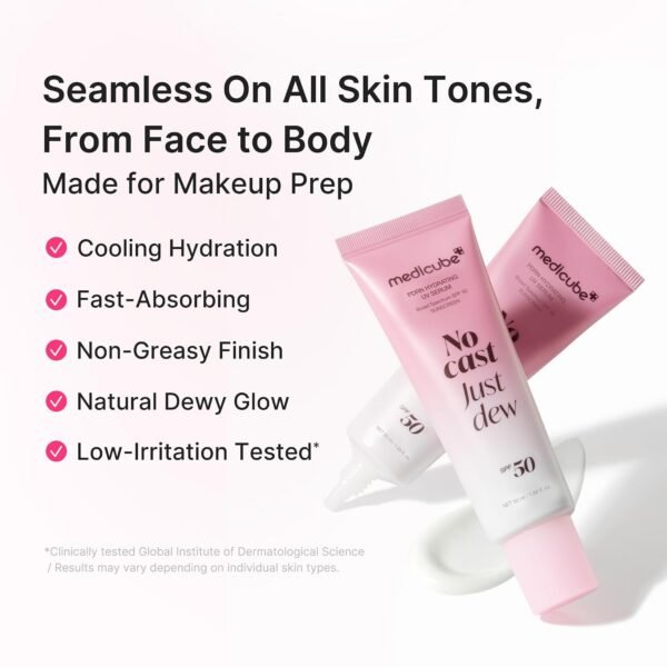 medicube Sunscreen No Cast Just Dew PDRN Hydrating UV Sun Serum | SPF 50 Fast-Absorbing Sunscreen