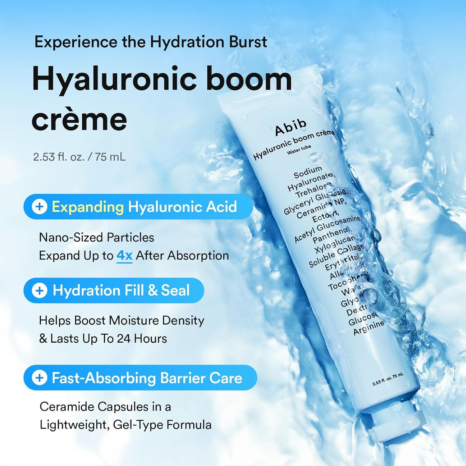 Abib Hyaluronic Boom Crème Water Tube 75 ML