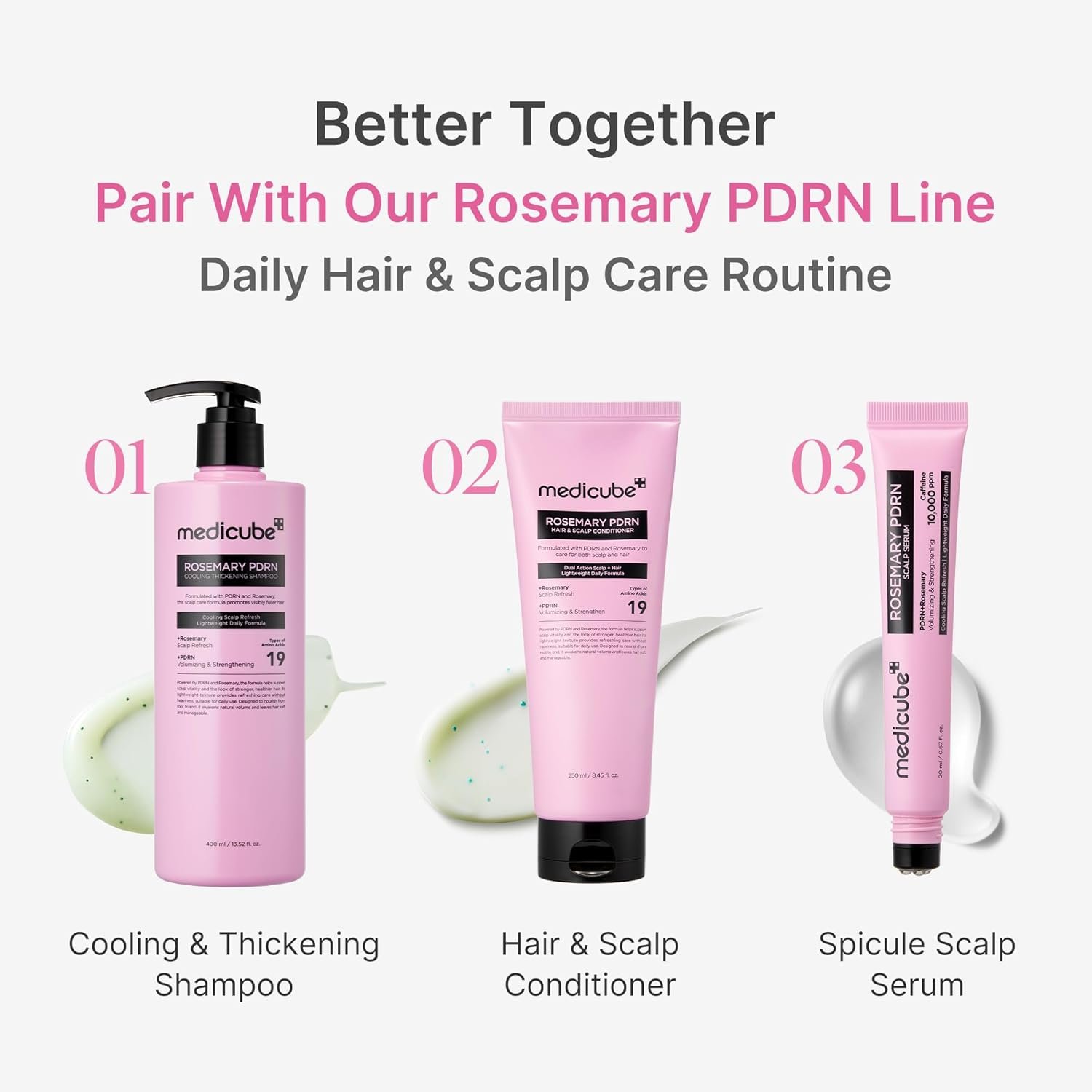 medicube Rosemary PDRN Scalp to Strand Thickening Conditioner | Scalp & Hair Strengthening Conditioner for Fine, Dry Hair | Amino Acid for Strength & Softness | Hair Care Product, 8.45 fl.oz