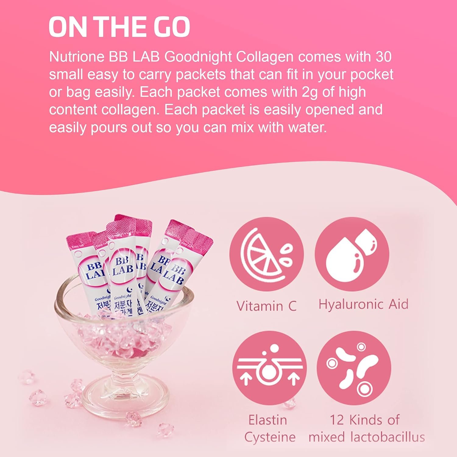 BB LAB Good Night Low Molecular Collagen Powder Stick Supplement, Halal Certified, Korean Marine Collagen