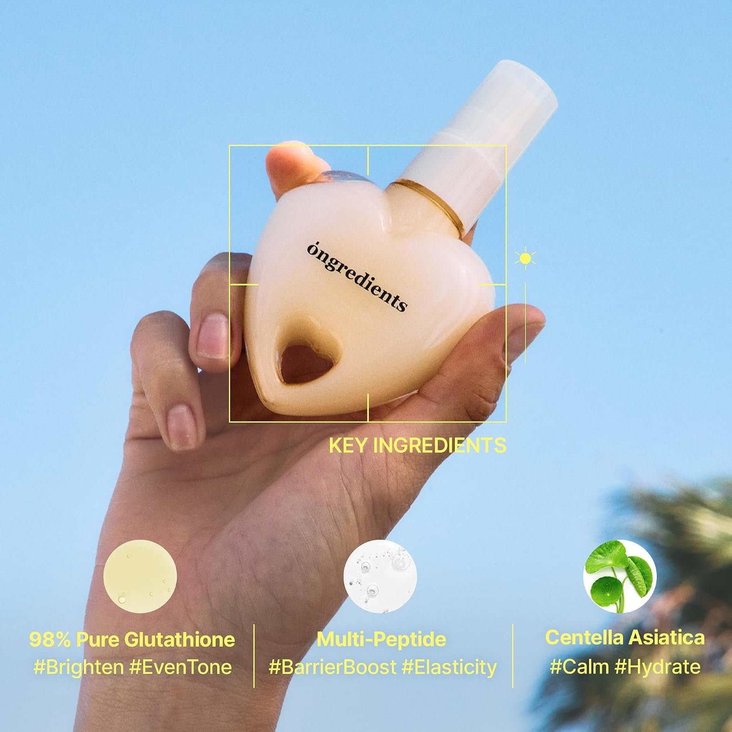 ONGREDIENTS Skin Barrier Glow Mist (Heart Edition), Dual-Layer Facial Mist, 98% Pure Glutathione, Multi-Peptide, Centella, Ultra-Fine Spray, Dry & Sensitive Skin, Korean Skin Care 1.69 fl. oz. / 50ml