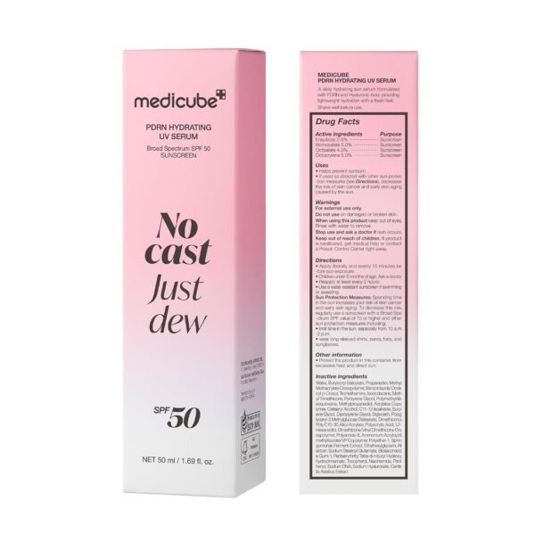 medicube Sunscreen No Cast Just Dew PDRN Hydrating UV Sun Serum | SPF 50 Fast-Absorbing Sunscreen