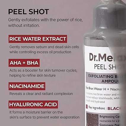 Dr.Melaxin Peel Shot  Ampoule exfoliante au riz noir 80ml