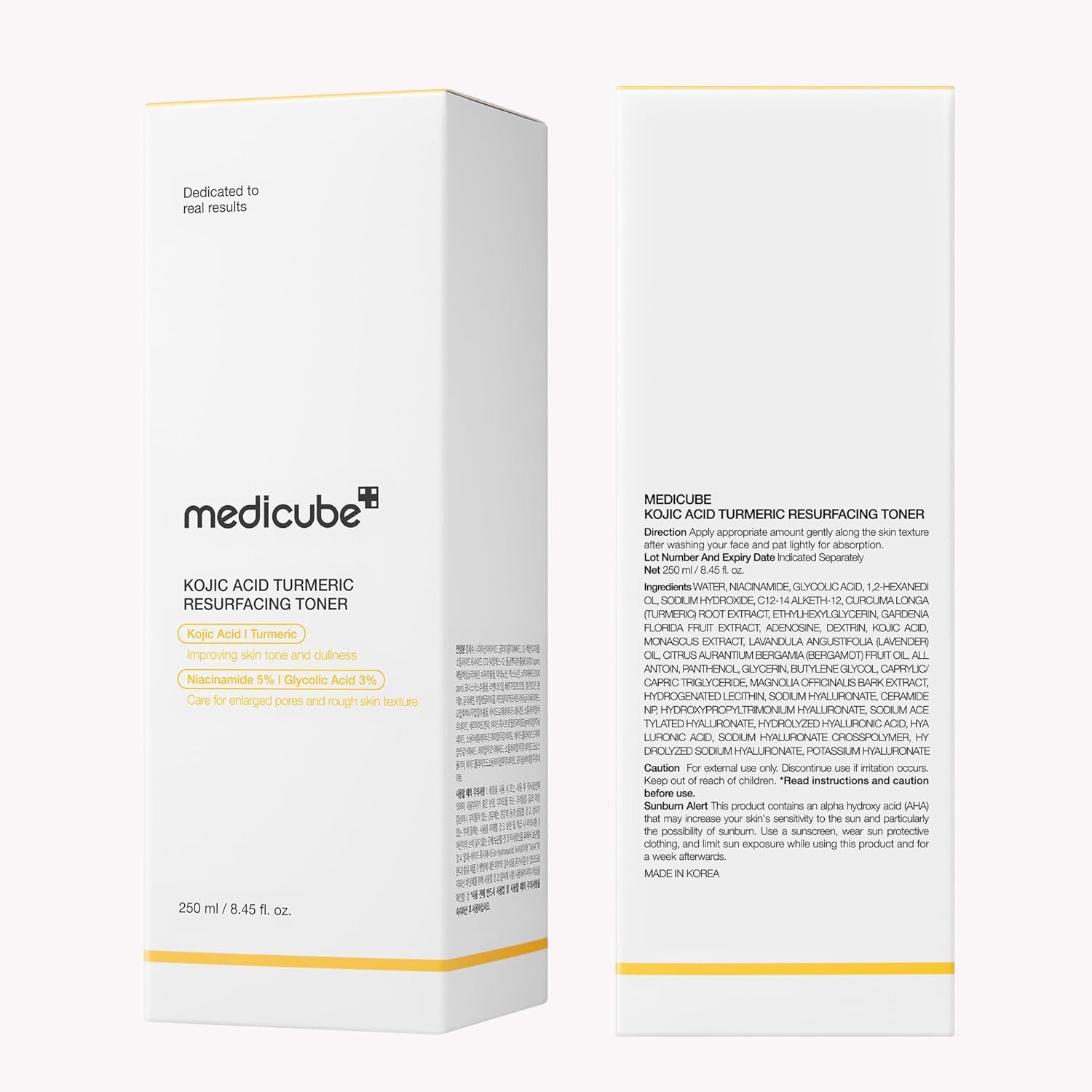 Medicube Kojic Acid Turmeric Smoothing Toner for Face & Body 250 ml