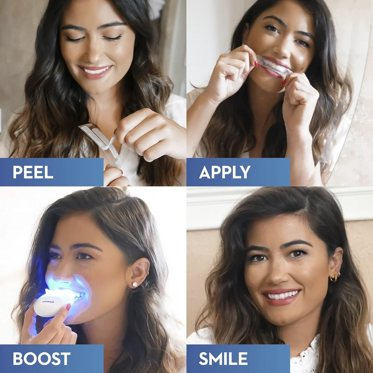Crest 3DWhitestrips 1 Hour Express + LED Light Teeth Whitening Kit, 19 Treatments