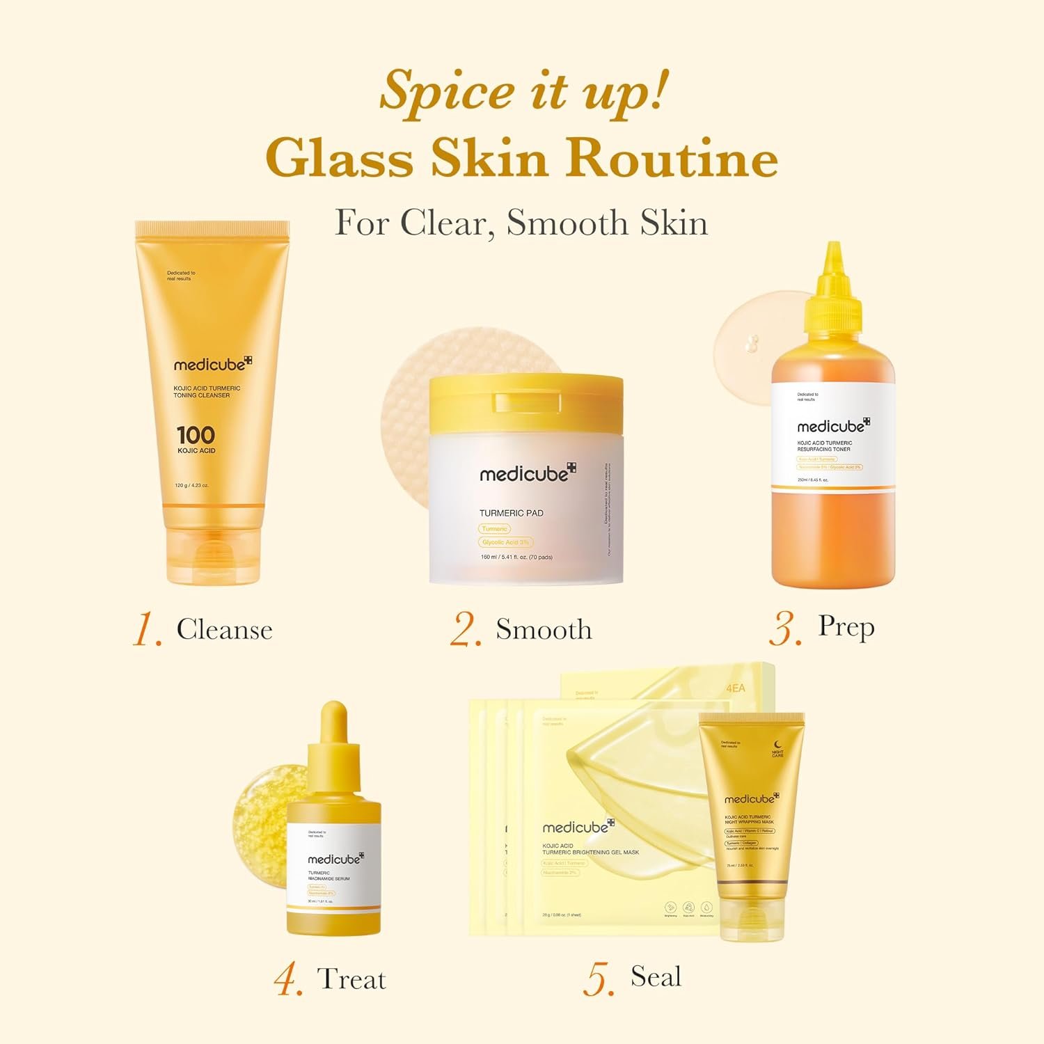 Medicube Kojic Acid Turmeric Smoothing Toner for Face & Body 250 ml