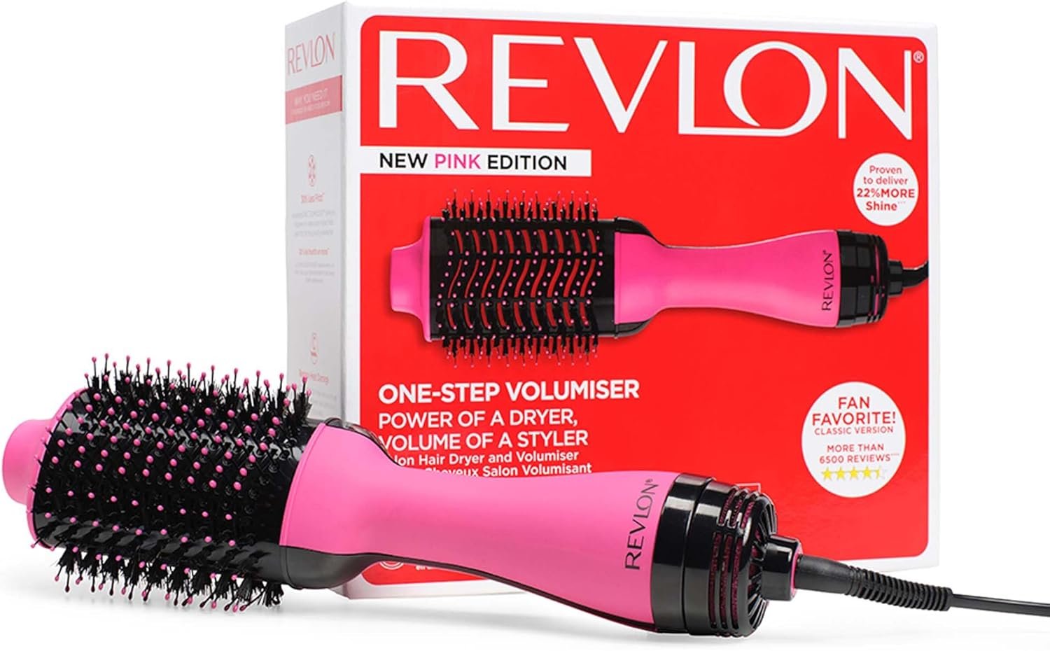 Revlon Salon one-step volumizing hair dryer – Pink, new edition (IONIC and CERAMIC technology, long and medium hair) RVDR5222PE