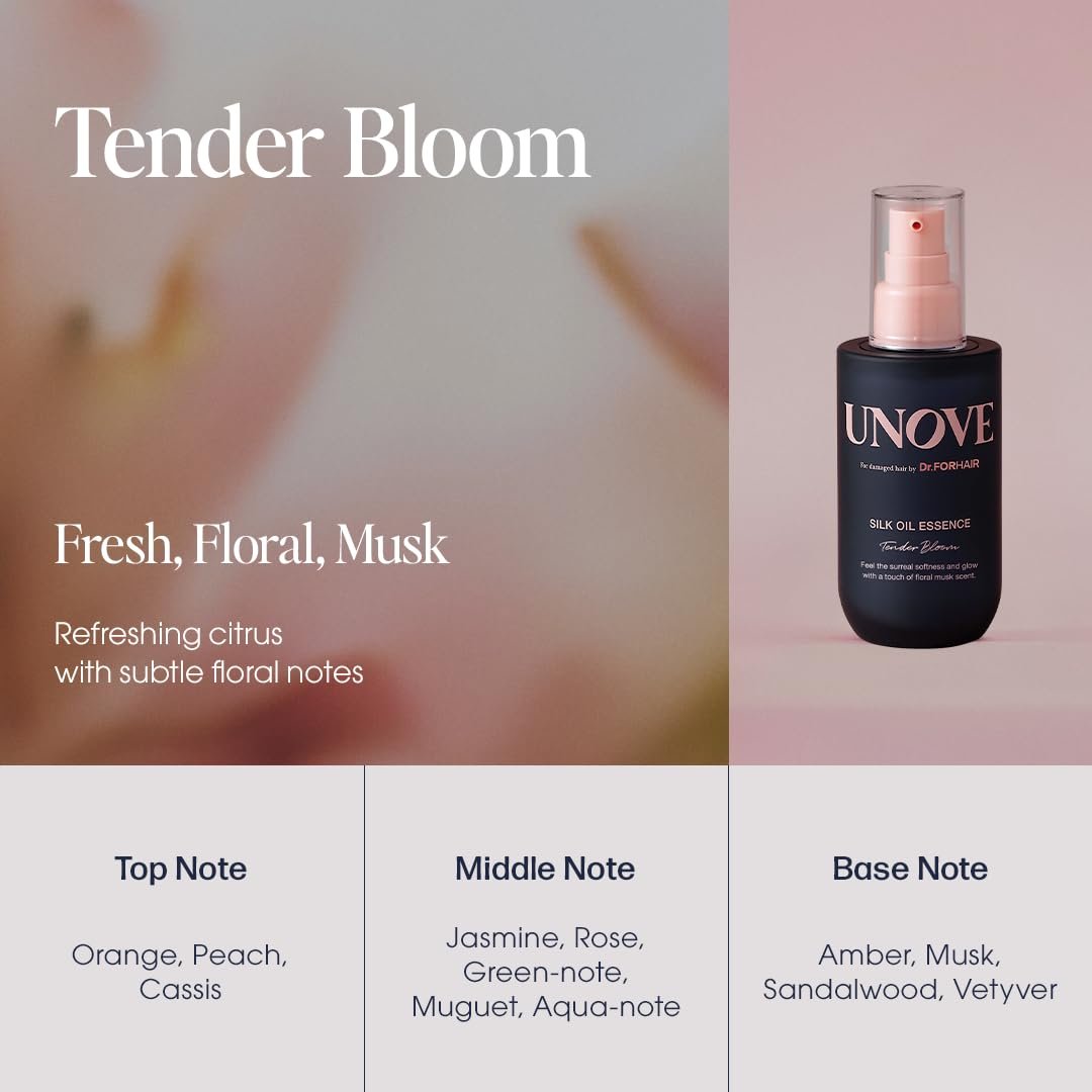 UNOVE Silk Oil Essence 70ml Tender Bloom سيروم مغذي مكثف للشعر التالف