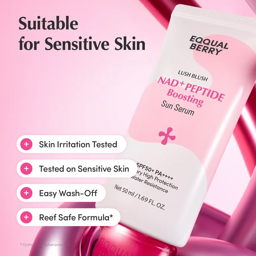 EQQUALBERRY – NAD+ Peptide Boosting Sun Serum – Sérum solaire 50ml