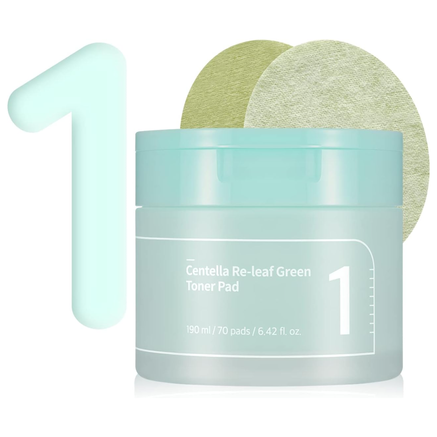 No. 1 Centella Re-Leaf Green, Disque tonique vert, 70 disques  نومبوزين مسحات تونر سينتيلا ريليف جرين رقم 1 – 70 مسحة