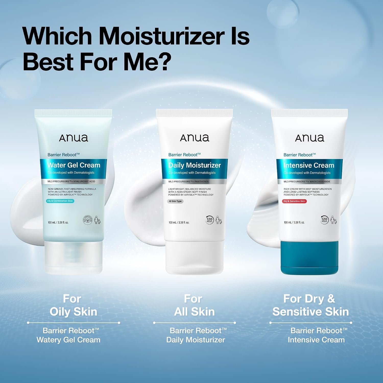ANUA Barrier Reboot Water Gel Cream, 3.38 fl oz | Non-Greasy Gel Moisturizer with Ceramide and Hyaluronic Acid, Instant Barrier Relief, Dermatologist Tested Korean Skincare