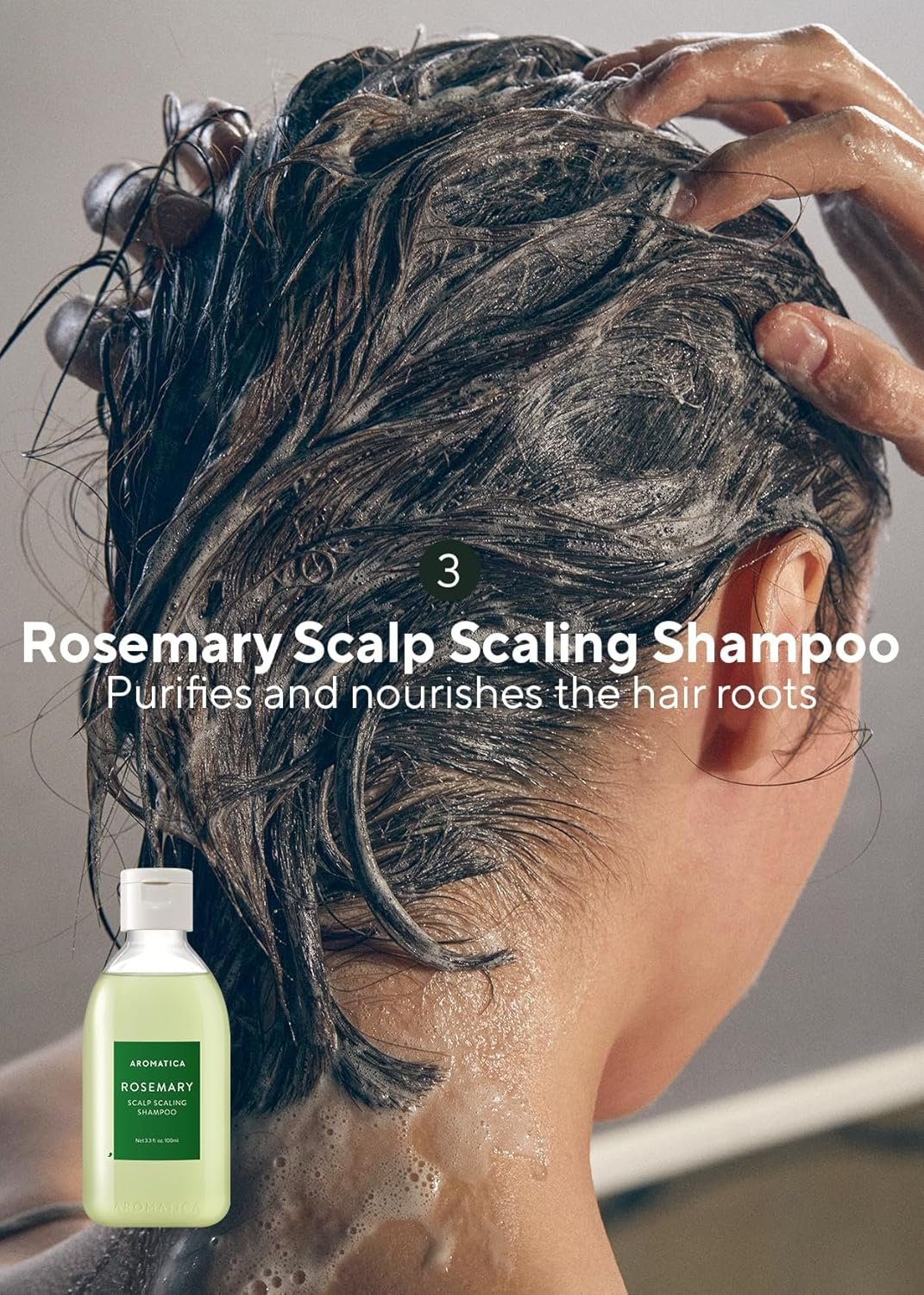AROMATICA Rosemary Scalp Scaling Trial Kit – Travel Size Korean Hair Care Kit for Women with Mini Wooden Brush, Gentle Exfoliating Scalp Care for Hair Growth Product, with Rosemary Oil & Vegan Formula