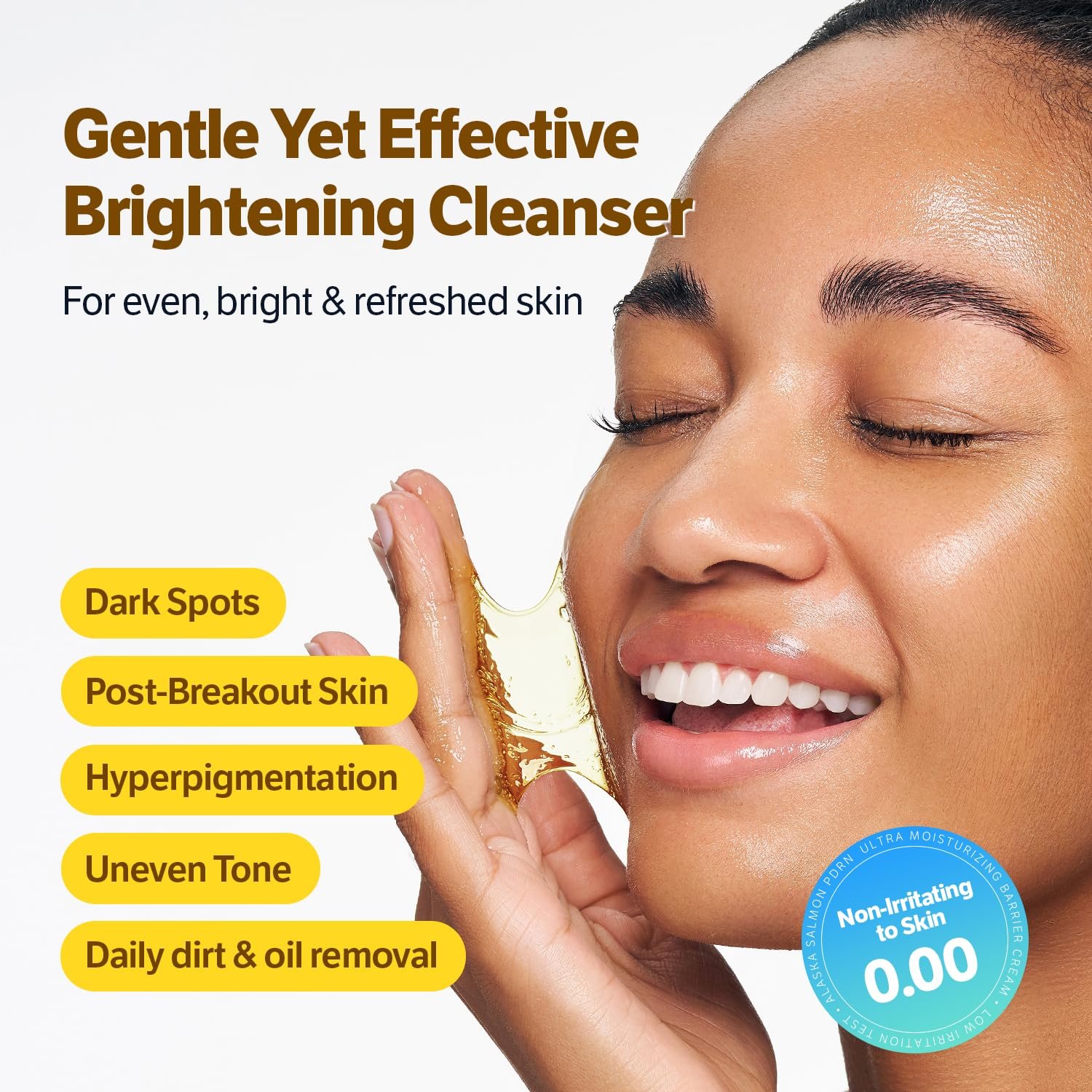SUNGBOON EDITOR Kojic Turmeric Capsule Brightening Cleanser for Uneven Spots, Acne-prone Skin & Blackhead, Low pH Gentle Gel Face Wash, Kojic Acid & Niacinamide, Korean Skincare