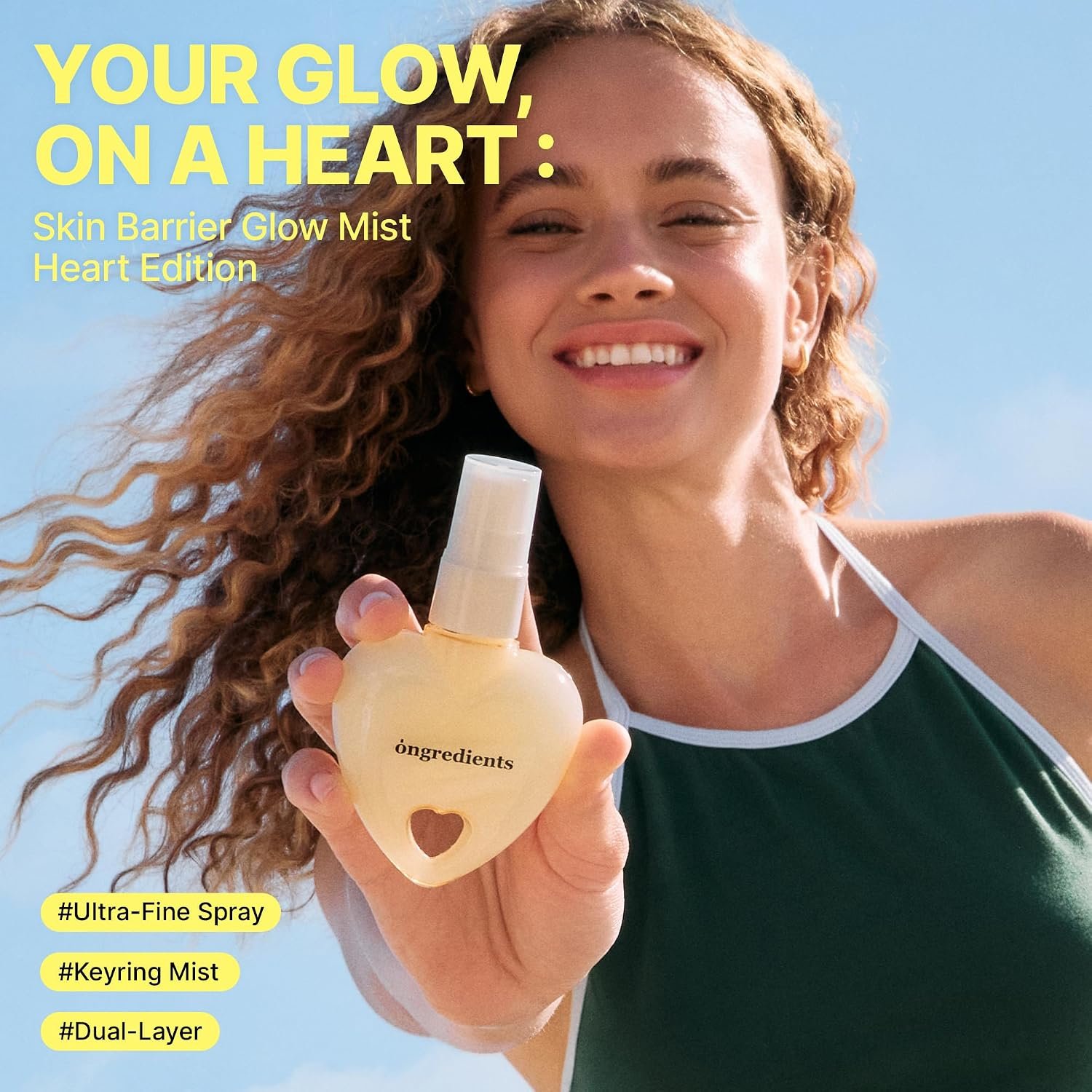 ONGREDIENTS Skin Barrier Glow Mist (Heart Edition), Dual-Layer Facial Mist, 98% Pure Glutathione, Multi-Peptide, Centella, Ultra-Fine Spray, Dry & Sensitive Skin, Korean Skin Care 1.69 fl. oz. / 50ml