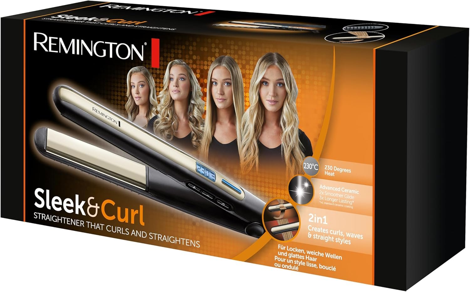 Remington Hair Straightener [2in1: Smooth & Curl] Sleek & Curl
