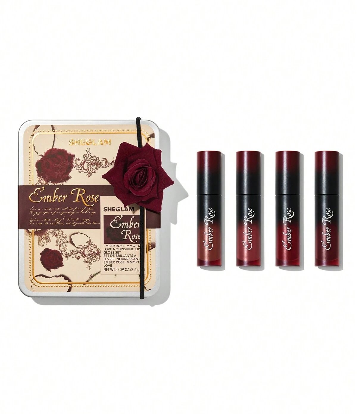 Sheglam Ember Rose Immortal Love Nourishing Lip Gloss Set مجموعة ملمع الشفاه المغذي إيمبر روز إيمورتال لوف من شيجلام