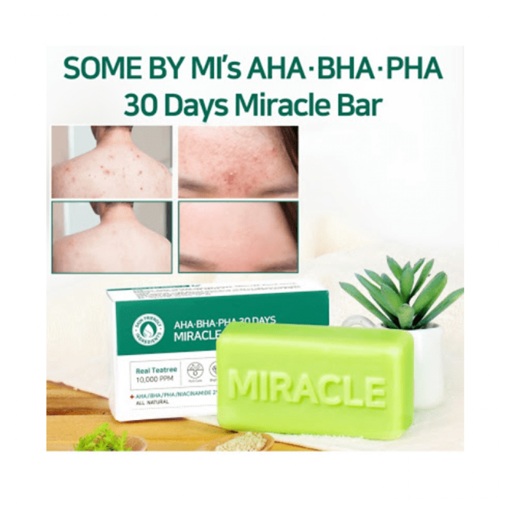 صابون المعجزة لتنظيف الوجه عناية 30 يوما من سوم باي مي 106غ – Some By Mi AHA BHA PHA 30 Days Miracle Cleansing Bar 106g