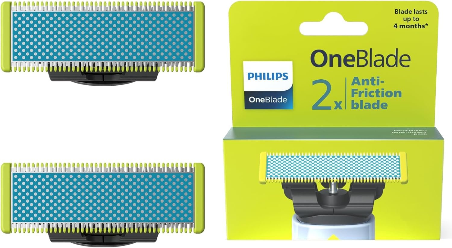 PHILIPS Philips OneBlade Replacement Blades for Face/Body Kit (Pack of 2/Anti-Friction)