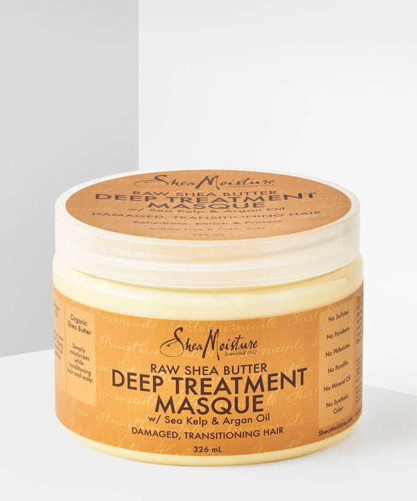 Shea Moisture Deep Treatment Masque 340g شيا مويستشر ماسك المعالجة العميقة مع عشب البحر وزيت الأرغان – 340 غ
