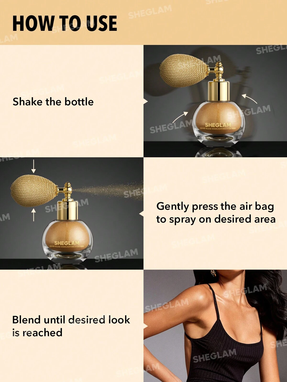 SHEGLAM GO GO GLOW HIGHLIGHTING BODY MIST هايلايتر للجسم من شيجلام