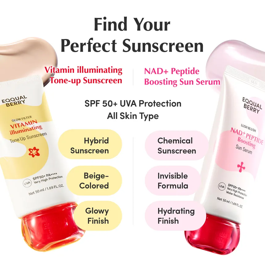 EQQUALBERRY – NAD+ Peptide Boosting Sun Serum – Sérum solaire 50ml
