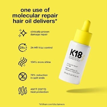 K18 MOLECULAR REPAIR HAIR OIL | كي 18 زيت إصلاح جزيئي للشعر