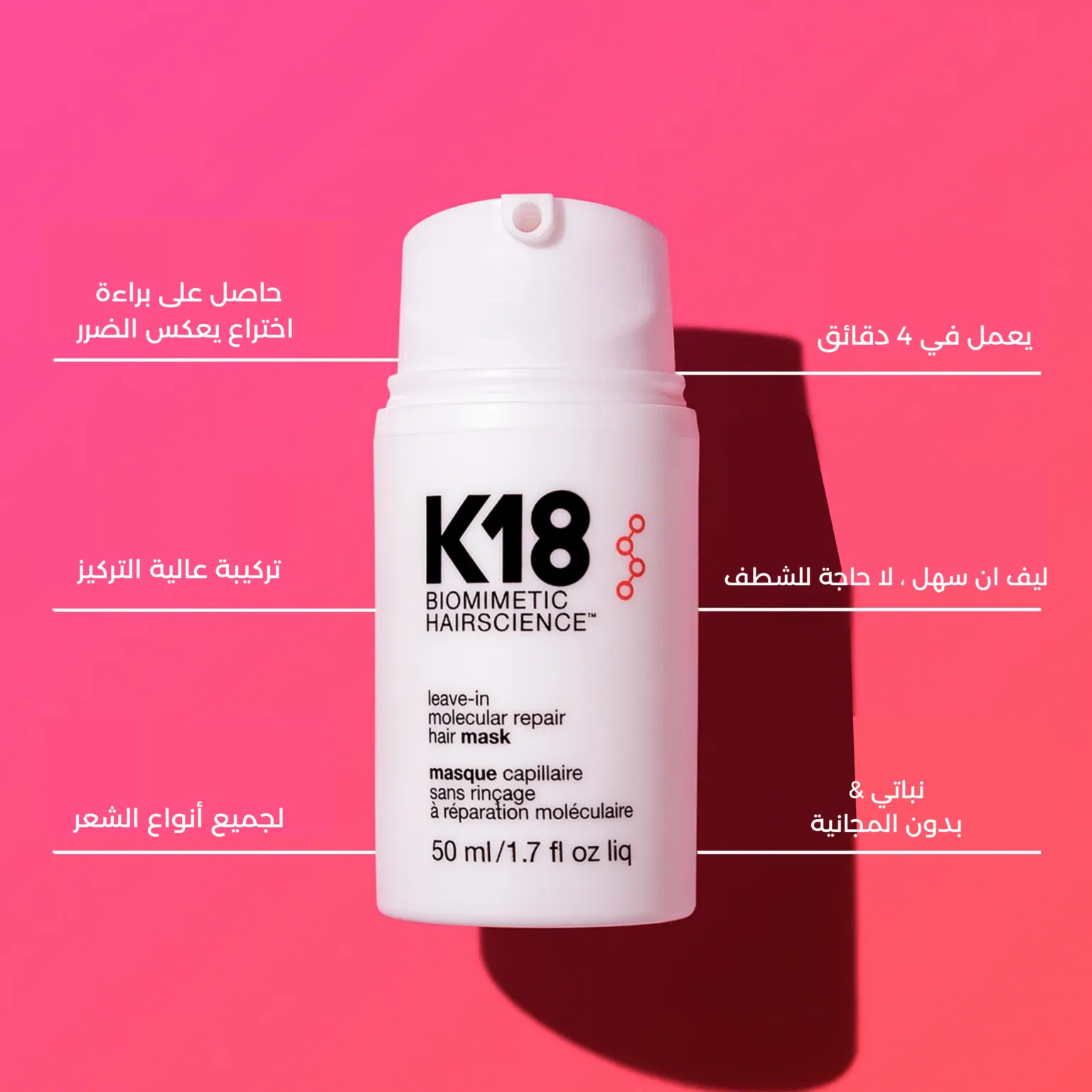 K18 LEAVE-IN MOLECULAR REPAIR HAIR MASK | كي 18 ليف ان ماسك لأصلاح الشعر