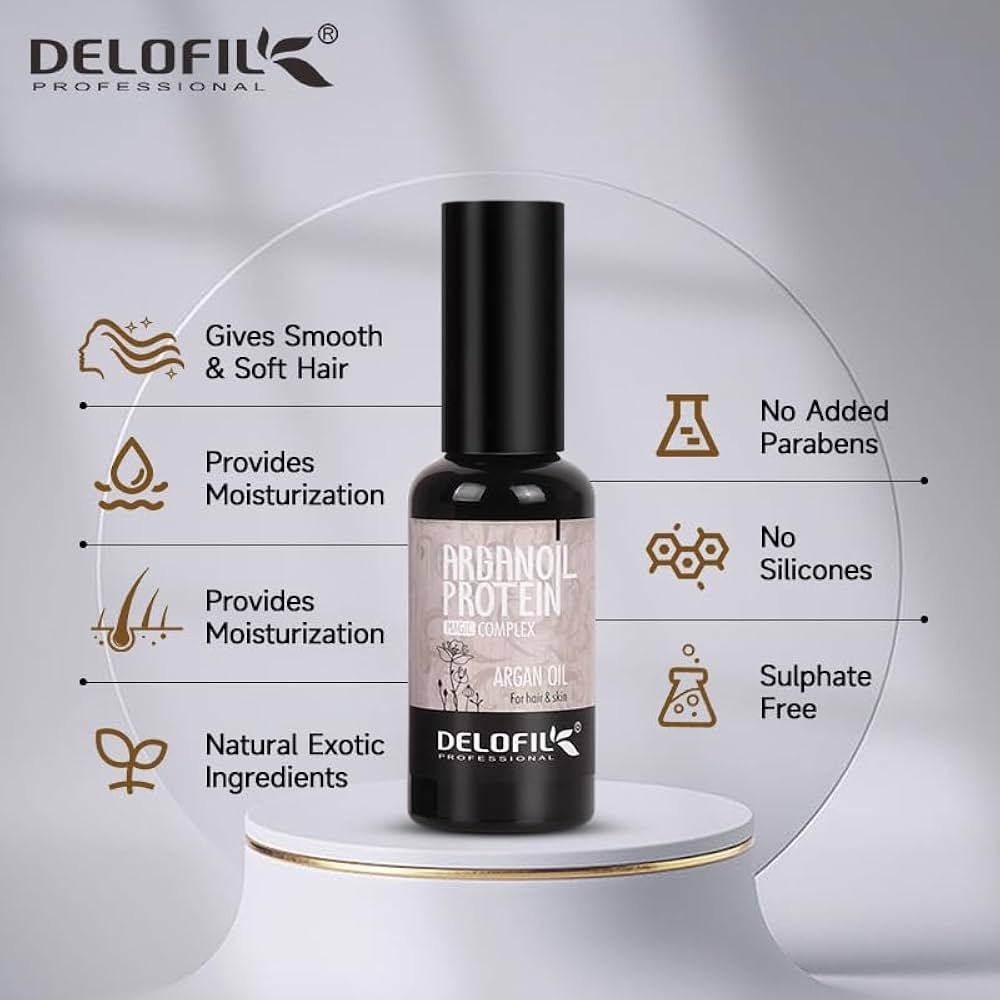 Delofil Professional Argan Oil For Hair and Skin 50ml زيت الأرجان ديلوفيل بروفيشنال للشعر والبشرة 50 مل
