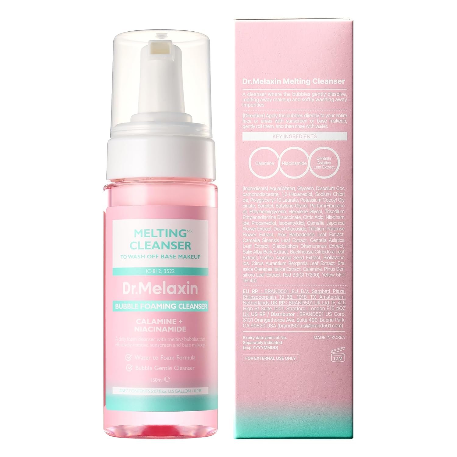 Dr.Melaxin Melting Cleanser – Hypoallergenic Makeup remover with Quick Bubble, Deep Pore Cleansing for all skin type, 150ml