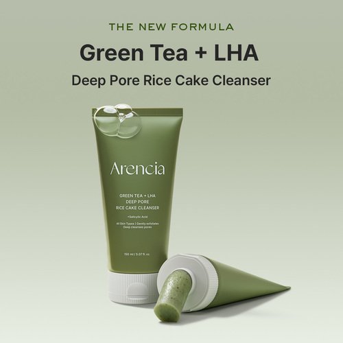 Arencia Green Tea + LHA Deep Pore Rice Cake Cleanser – 150g