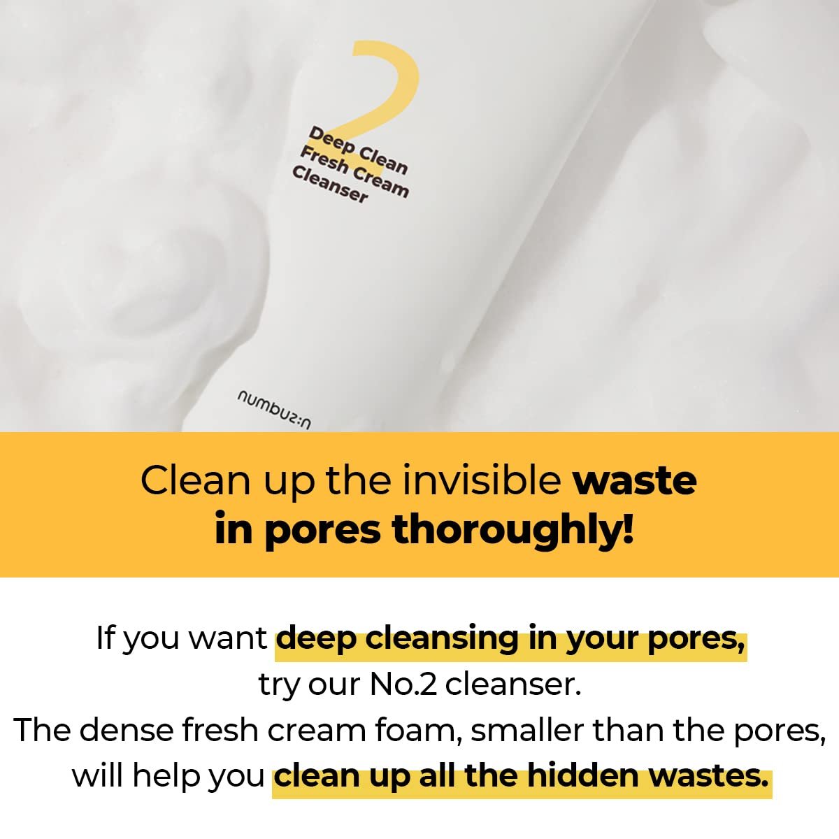 numbuzin No.2 Deep Clean Fresh Cream Cleanser نامبوزن رقم 2 منظف عميق وغسول الوجه