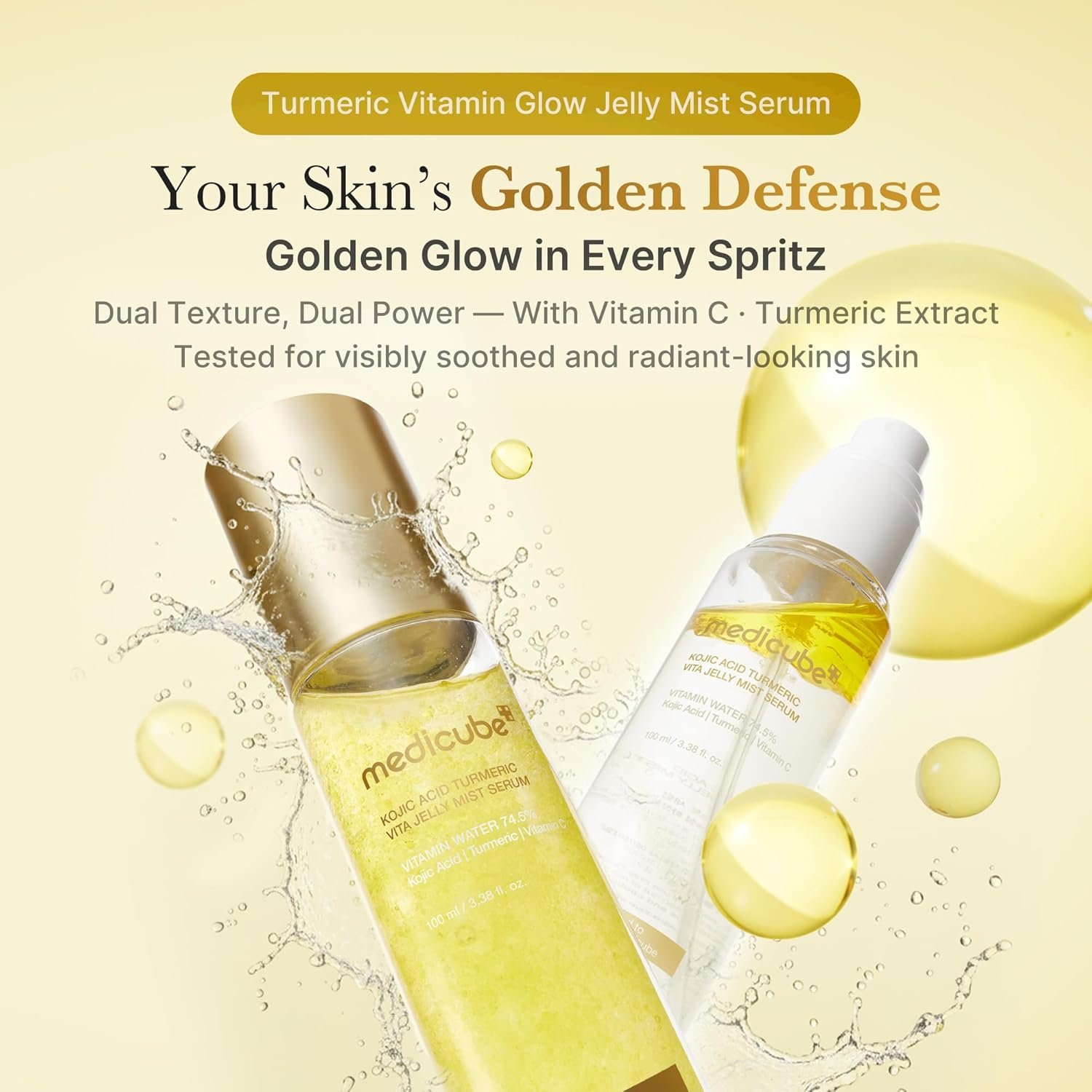 Medicube Vitamin Coric Acid Serum Mist, Spray Serum, Mist Lotion, Jelly Texture, Moisturizing Mist, Moisturizing Serum, Moisturizing Mist, Essence Mist, Dual-Layer, Lotion, Sensitive Skin, Dry Skin