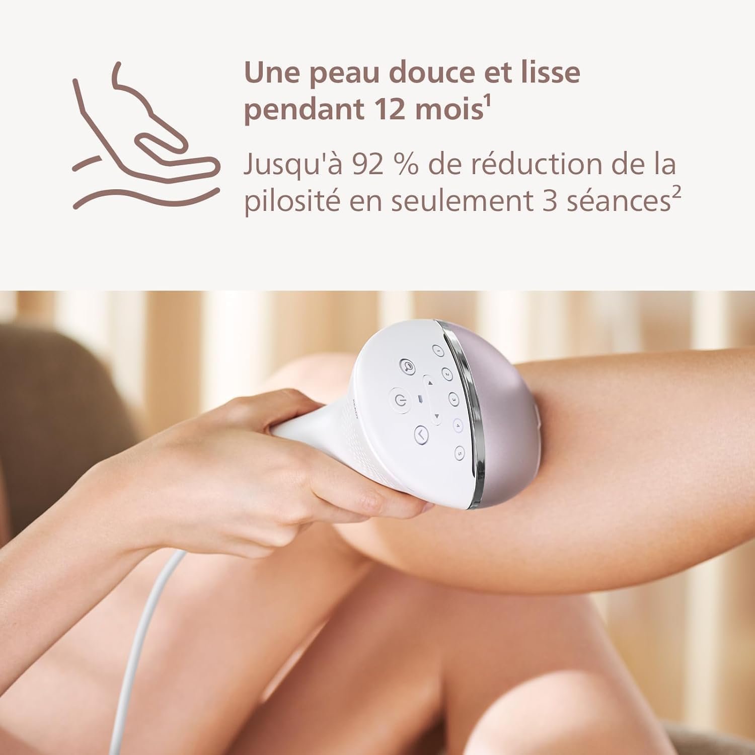Philips Lumea Épilateur à lumière pulsée Série 8000 – épilateur avec technologie SenseIQ, 4 embouts et tondeuse-stylo Satin Compact, utilisation filaire (modèle BRI949/00)
