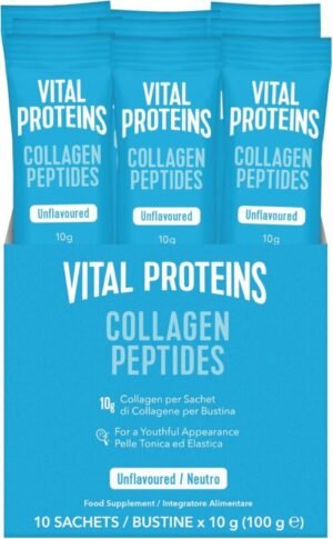 Vital Proteins Collagen Peptides 10 Sachets x 10 g – Pure Collagen Peptides – Beautiful Skin, Hair & Nails – Tasteless – Optimally Soluble – Hydrolysed Collagen Type 1 & 3