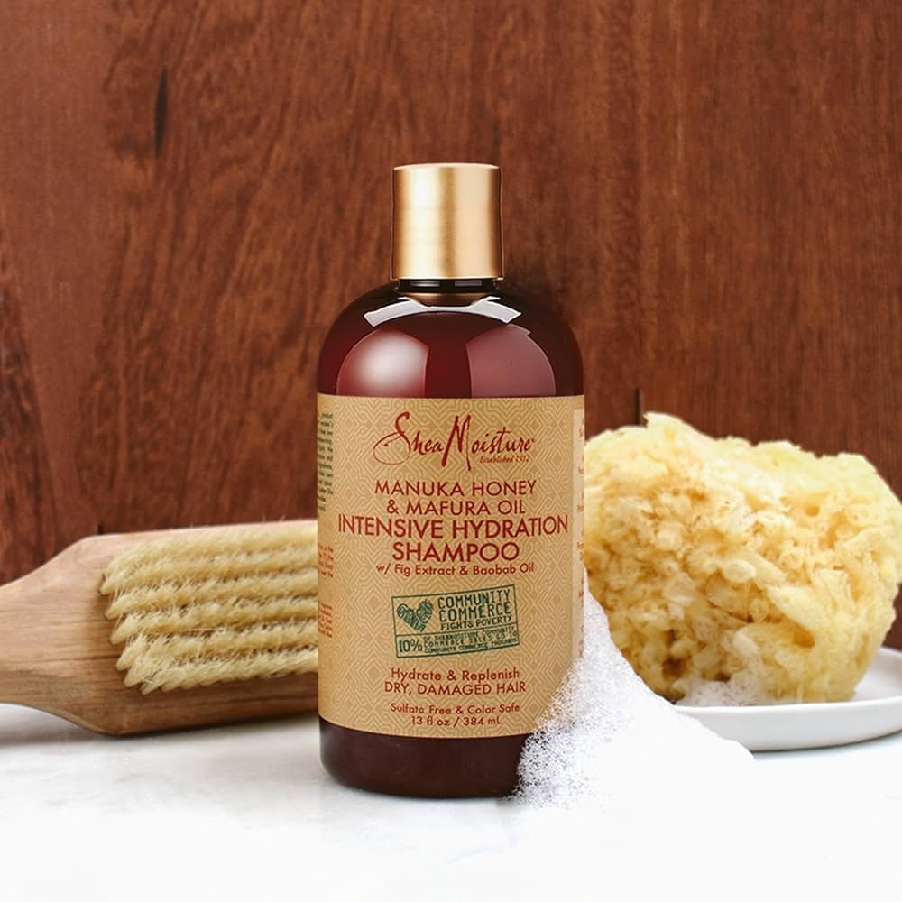 Shea Moisture Intensive Hydration Shampoo 384ml شامبو الترطيب المكثف بعسل المانوكا و زيت المافورا من شيا مويستشر 384مل