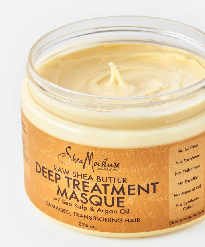 Shea Moisture Deep Treatment Masque 340g شيا مويستشر ماسك المعالجة العميقة مع عشب البحر وزيت الأرغان – 340 غ