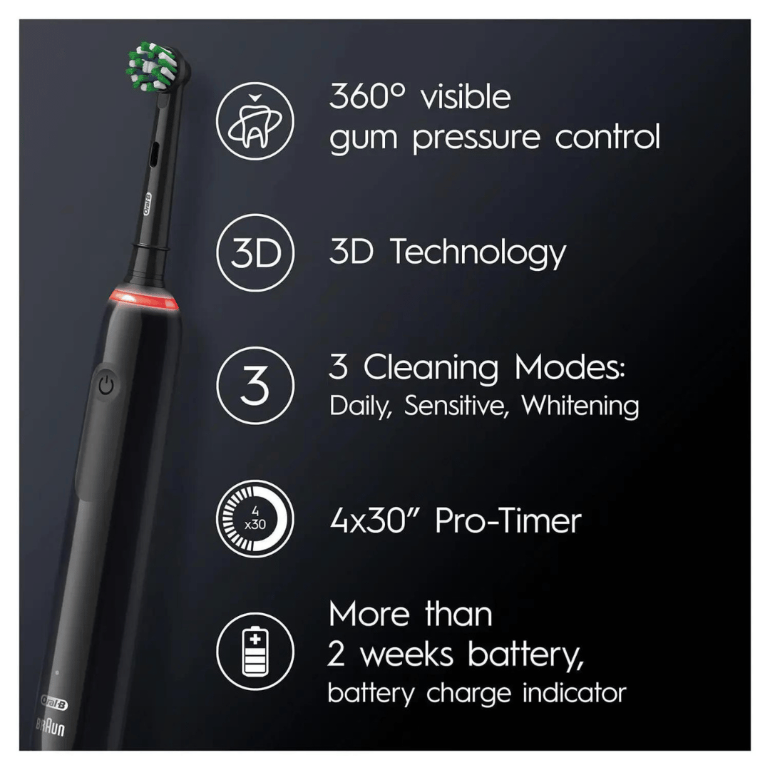 Oral-B Pro 3 – 3000 – Black Electric Toothbrush