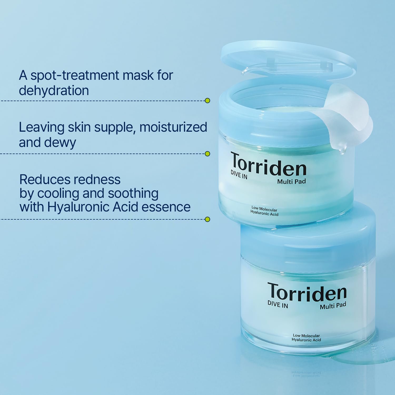 Torriden DIVE-IN Low Molecule Hyaluronic acid Multi Pad 80 sheats منظفات قطنية لترطيب وتحسين البشره بالهيالورنيك اسيد والسيراميد