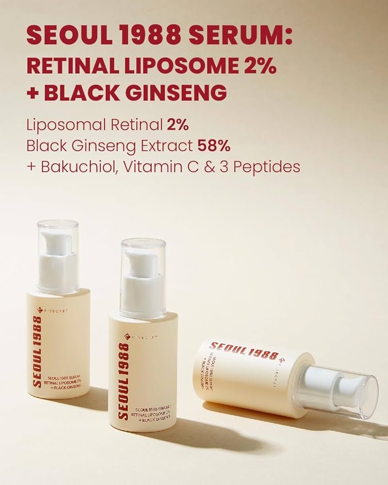KSECRET SEOUL 1988 Serum : Retinal Liposome 2% + Black Ginseng سيروم محاربة الشيخوخة والعناية بالمسام بالريتينال من كيه سيكريت