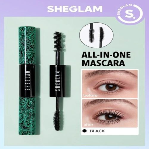 SHEGLAM ALL-IN-ONE VOLUME & LENGTH MASCARA-Waterproof BLACK شيجلام ماسكارا الكل في واحد تكثيف وتطويل الرموش وضد المياه، باللون الأسود