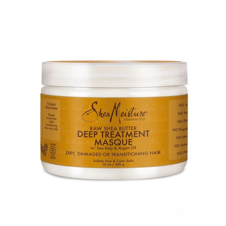 Shea Moisture Deep Treatment Masque 340g شيا مويستشر ماسك المعالجة العميقة مع عشب البحر وزيت الأرغان – 340 غ
