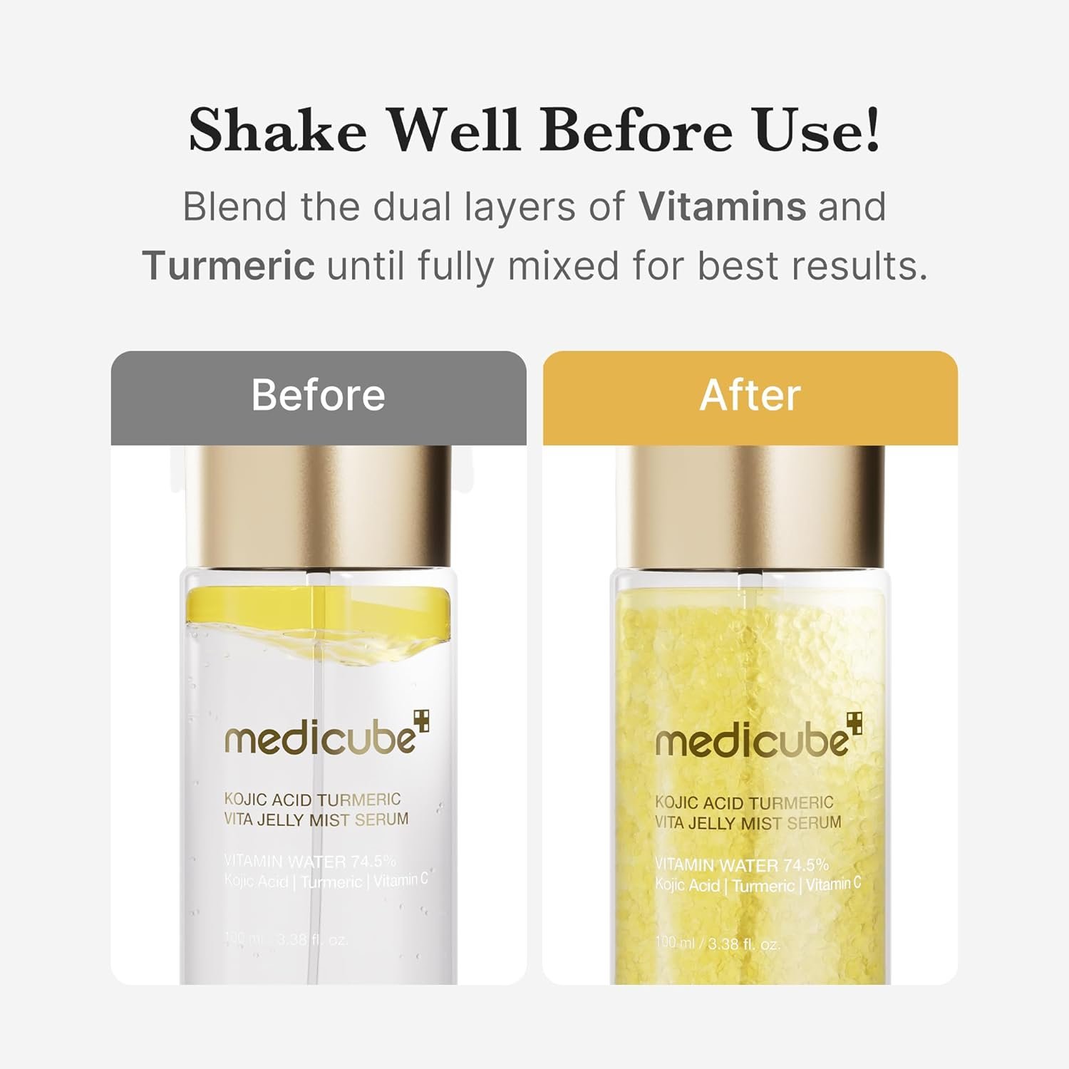 Medicube Vitamin Coric Acid Serum Mist, Spray Serum, Mist Lotion, Jelly Texture, Moisturizing Mist, Moisturizing Serum, Moisturizing Mist, Essence Mist, Dual-Layer, Lotion, Sensitive Skin, Dry Skin