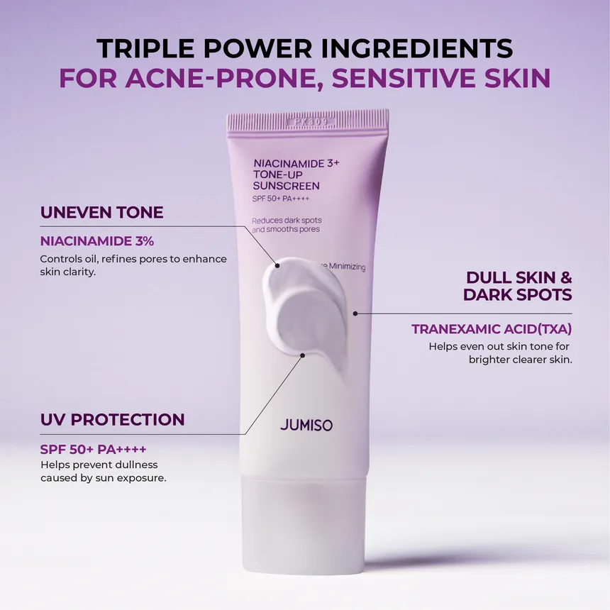 JUMISO – Niacinamide 3+ Tone-Up Sunscreen – Crème solaire