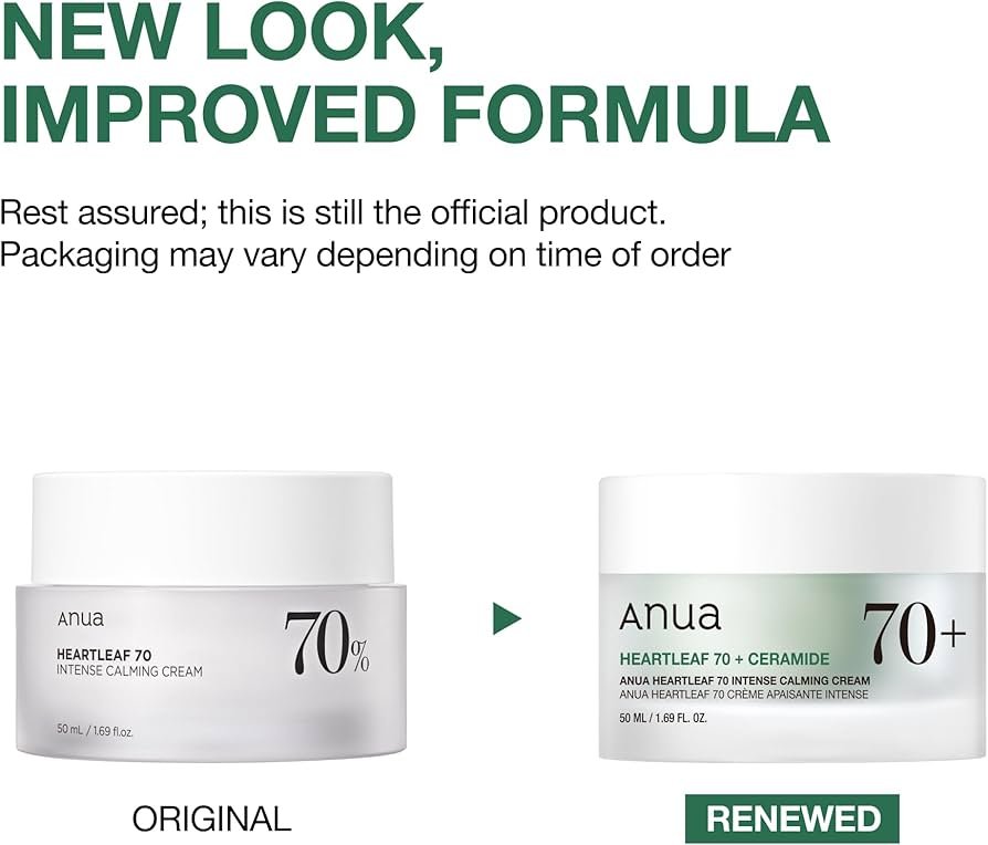 ANUA HEARTLEAF 70% INTENSE CALMING CREAM ترطيب مكثف ومهدئ