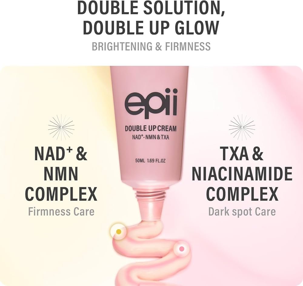 epii Double Up Cream – Firming Face Moisturizer for Aging Skin with NAD+ NMN TXA Niacinamide & 15% Squalane – Korean Skincare Face Cream for Dark Spots Uneven Tone Dull & Sensitive Skin 50mL