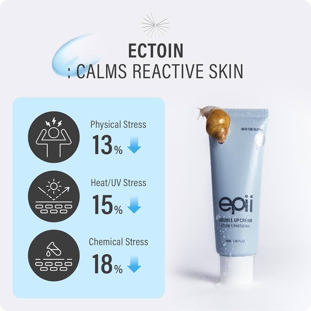 epii Double Up Cream – Ectoin Face Moisturizer with Panthenol & 15% Squalane – Korean Skincare Soothing Barrier Repair Cream for Sensitive Skin Dry Skin Redness & Daily Hydration 50mL
