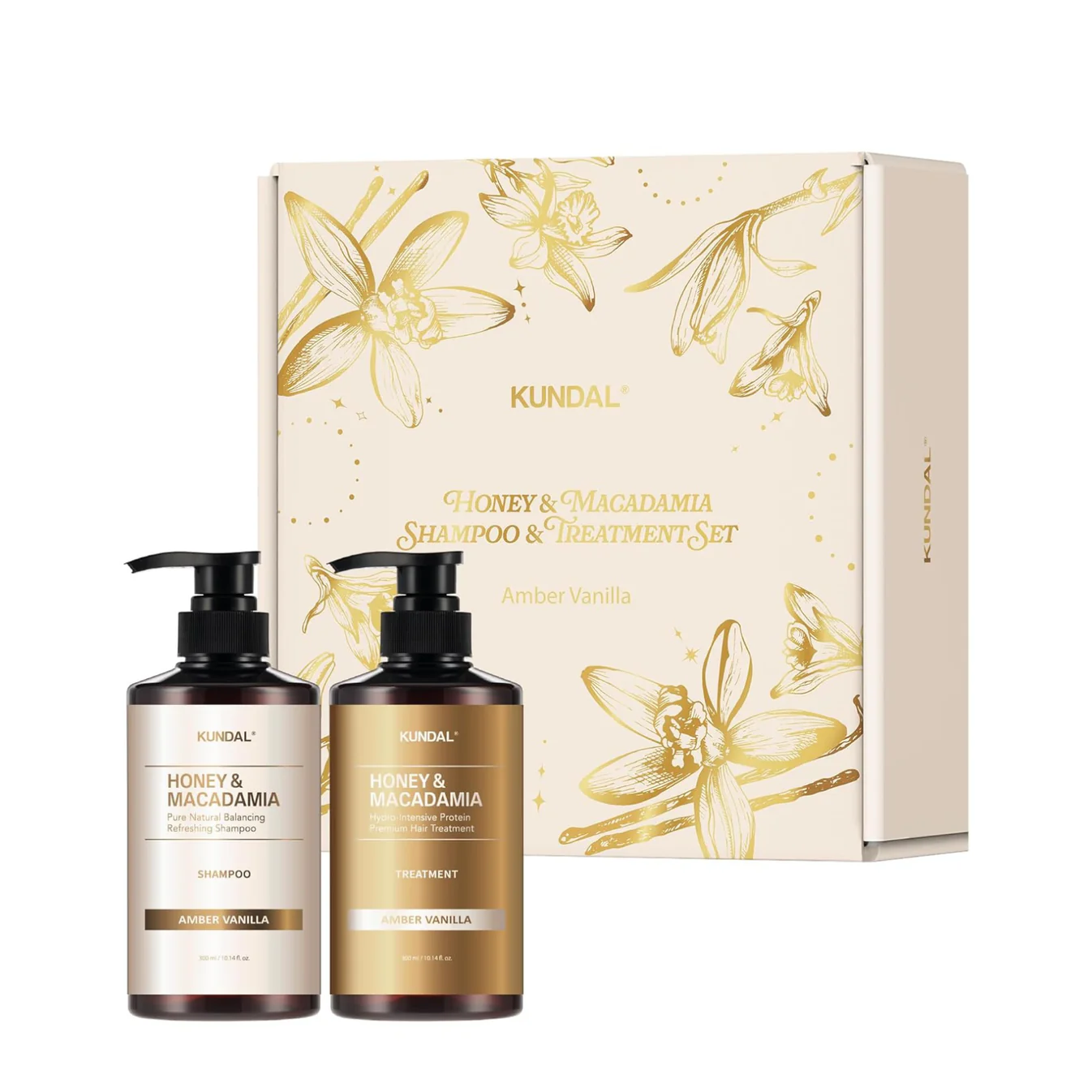 Kundal Amber & Vanilla Shampoo + Conditioner Hair Care Set – 2 Pcs