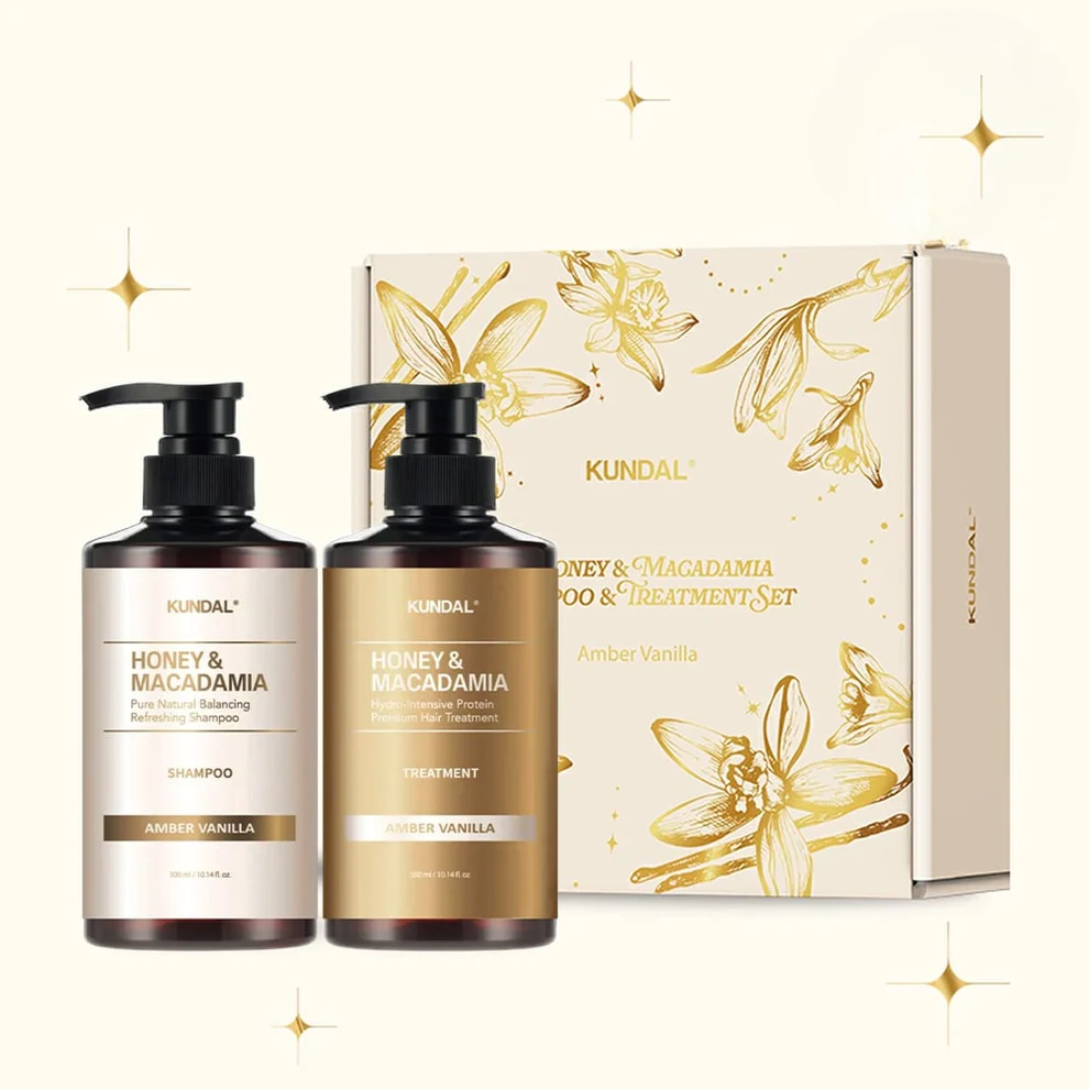 Kundal Amber & Vanilla Shampoo + Conditioner Hair Care Set – 2 Pcs