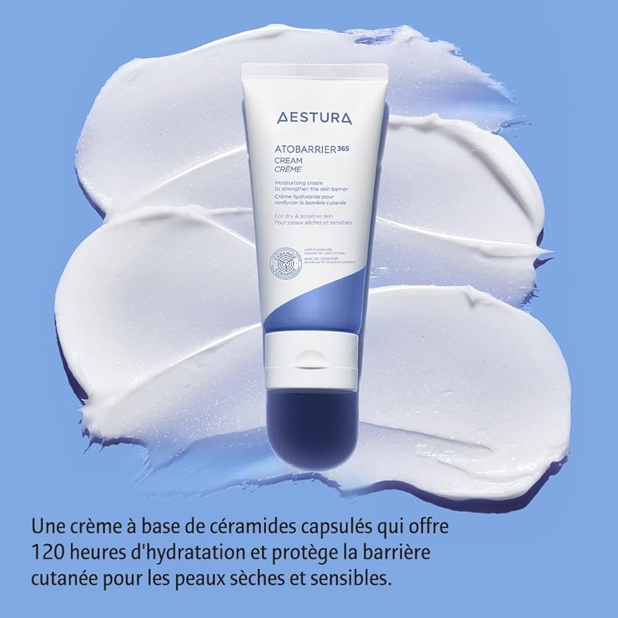 AESTURA ATOBARRIER365 CREME avec Céramide Hydratant 120 heures Hydratant à capsules visibles Complexe lipidique breveté Crème visage pour peaux sèches et sensibles Testée par des dermatologues 80mL
