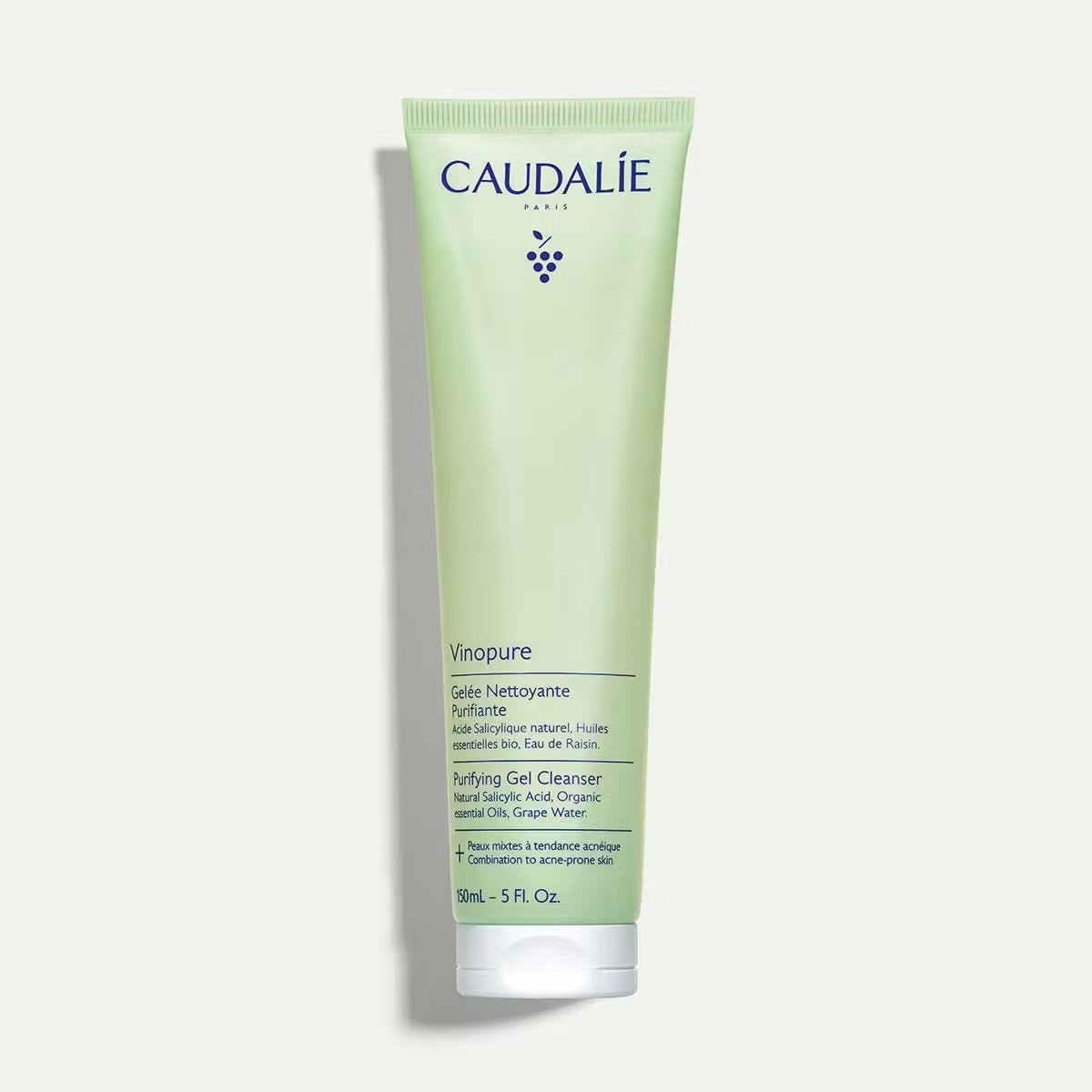Caudalie Vinopure Salicylic Acid Cleanser, Pore Purifying Gel Cleanser – 150 mL